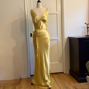 Vintage Nicole Miller Creamy Yellow Silk Gown